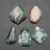 5Pcs NO008 Red Green Mix Agate Nugget Pendant For Pearl Necklace