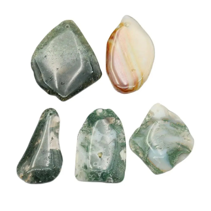 5Pcs NO008 Red Green Mix Agate Nugget Pendant For Pearl Necklace