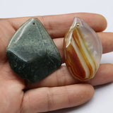 5Pcs NO008 Red Green Mix Agate Nugget Pendant For Pearl Necklace