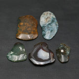 5Pcs Natural Red Green Mix Agate Nugget Pendant DIY