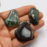 5Pcs Natural Red Green Mix Agate Nugget Pendant DIY