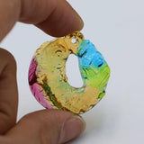 5Pcs Natural Coloured Glaze Glass Agate Freedom Shape Nugget Pendant