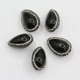 5Pcs Natural Sea Shell Rhinestone Beads Water Drop for Jewelry DIY
