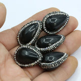 5Pcs Natural Sea Shell Rhinestone Beads Water Drop for Jewelry DIY
