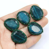 5Pcs Green Cat eye Rhinestone Beads for Jewelry DIY
