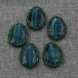 5Pcs Green Cat eye Rhinestone Beads for Jewelry DIY