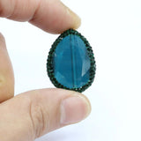 5Pcs Green Cat eye Rhinestone Beads for Jewelry DIY