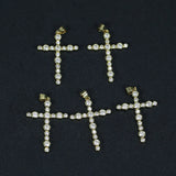 5Pcs CZ Paved Religious Cross Pendant Charms DIY