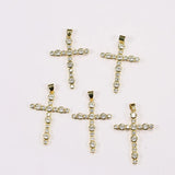 5Pcs CZ Paved Religious Cross Pendant Charms DIY