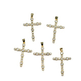 5Pcs CZ Paved Religious Cross Pendant Charms DIY