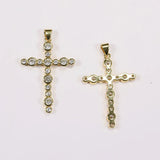 5Pcs CZ Paved Religious Cross Pendant Charms DIY