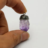 5Pcs Amethyst Rough Nugget Pendants for DIY Jewelry Making