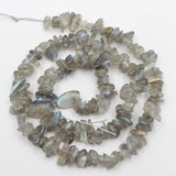 Natural Gray Labradorite Freeform Nuggets Gemstone Strand