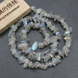 Natural Gray Labradorite Freeform Nuggets Gemstone Strand