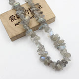 Natural Gray Labradorite Freeform Nuggets Gemstone Strand