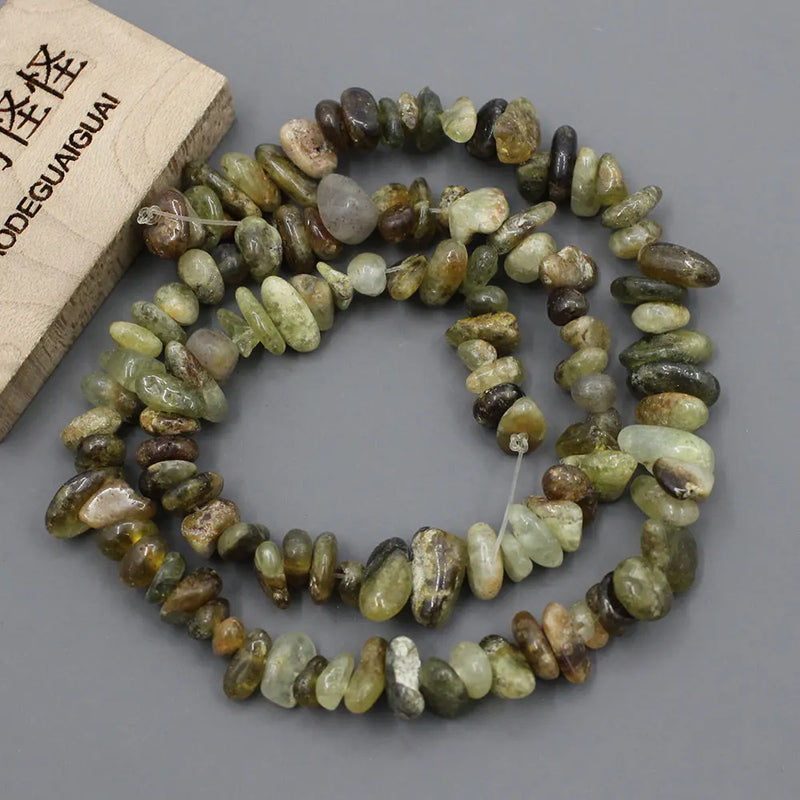 Natural Green Demantoid Freeform Nuggets Gemstone Strand