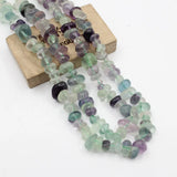 Natural Purple Green Fluorite Nuggets Gemstone Strand