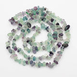 Natural Purple Green Fluorite Nuggets Gemstone Strand