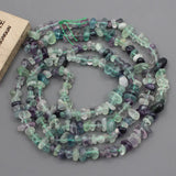 Natural Purple Green Fluorite Nuggets Gemstone Strand