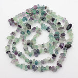 Natural Purple Green Fluorite Nuggets Gemstone Strand