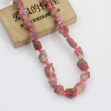 7x9mm Red Tourmaline Rough Nuggets Beads 17'' Strand