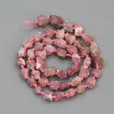 7x9mm Red Tourmaline Rough Nuggets Beads 17'' Strand