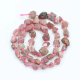 7x9mm Red Tourmaline Rough Nuggets Beads 17'' Strand