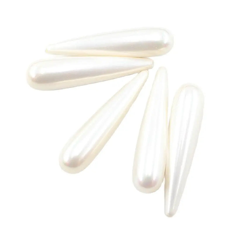 5 Pcs Natural Sea Shell Pearl Half Hole Beads For DIY Jewelry