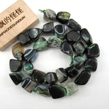 Green Agate Rough Nugget Beads 15.5'' Loose Beads Jewelry Making DIY