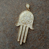 CZ Pave Hamasa Hand Pendant Necklace Charms For Jewelry Making