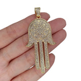 CZ Pave Hamasa Hand Pendant Necklace Charms For Jewelry Making