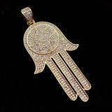 CZ Pave Hamasa Hand Pendant Necklace Charms For Jewelry Making