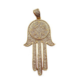 CZ Pave Hamasa Hand Pendant Necklace Charms For Jewelry Making
