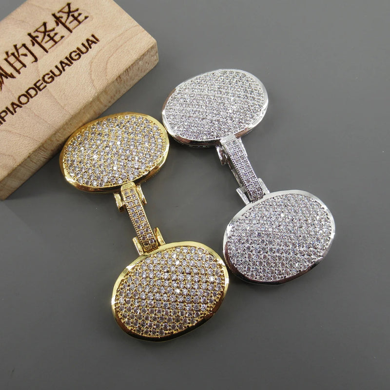 CZ Pave Oval Clasps for DIY Jewelry Making