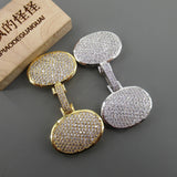 CZ Pave Oval Clasps for DIY Jewelry Making