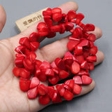 APDGG Red Coral Fan Gemstone Beads 15'' Strands DIY Jewelry