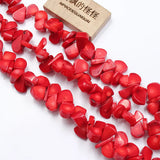 APDGG Red Coral Fan Gemstone Beads 15'' Strands DIY Jewelry