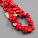 APDGG Red Coral Fan Gemstone Beads 15'' Strands DIY Jewelry