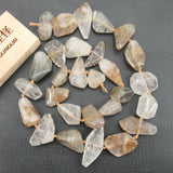 10-14mm-13-19mm Rutilated Quartz Beads 16'' Strands
