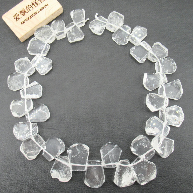 Clear Quartz Crystal Fancy Beads 16'' Strands