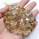 12x16mm Freedom Nugget Faceted Yellow Lemon Quartz Beads