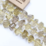 12x16mm Freedom Nugget Faceted Yellow Lemon Quartz Beads