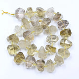 12x16mm Freedom Nugget Faceted Yellow Lemon Quartz Beads