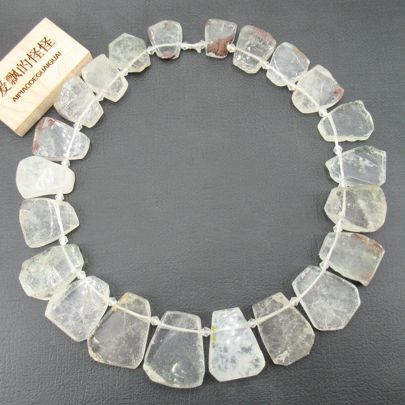Natural Clear Quartz Crystal Nugget Beads 15.5'' Strands