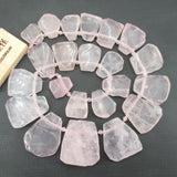 17x19-26x35mm Pink Quartz Nugget Beads 16'' Strands