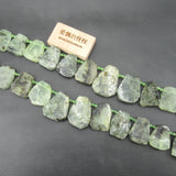 17x22-25x35mm Green Prehnite Nuggets 15.5'' Strands