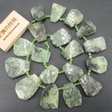 17x22-25x35mm Green Prehnite Nuggets 15.5'' Strands