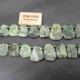 17x22-25x35mm Green Prehnite Nuggets 15.5'' Strands