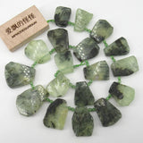 17x22-25x35mm Green Prehnite Nuggets 15.5'' Strands