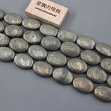 18x25mm Oval Yellow Pyrite Loose Beads 15'' Strands DIY